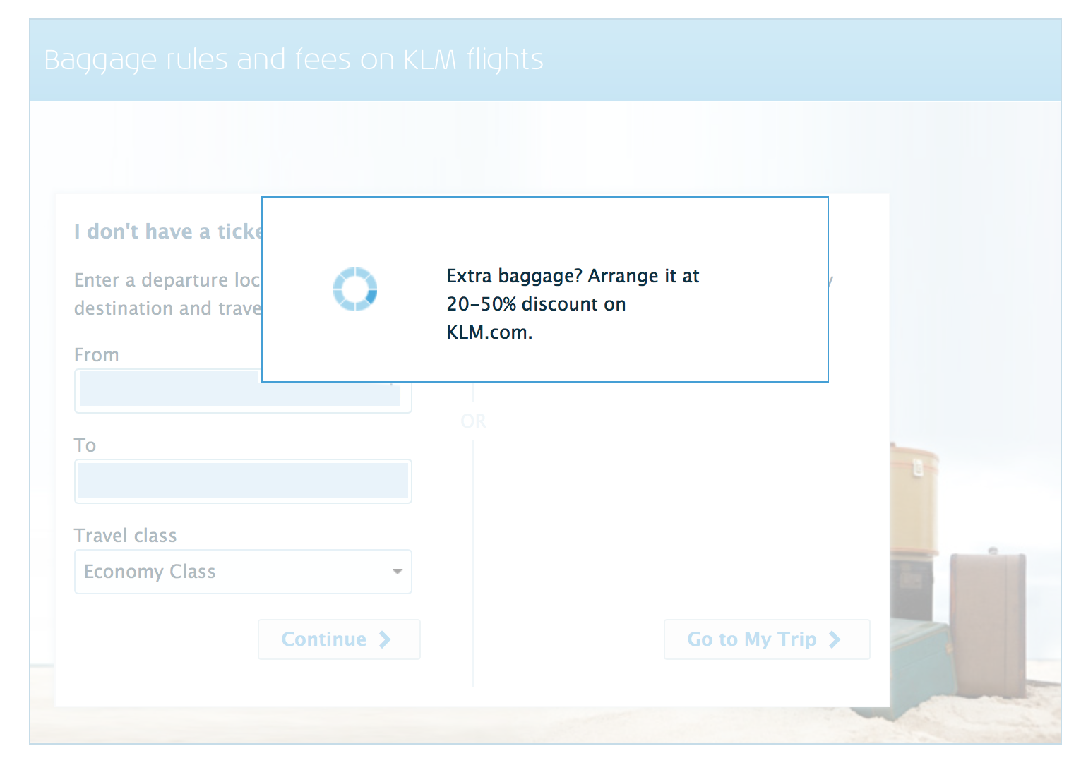 klm add baggage